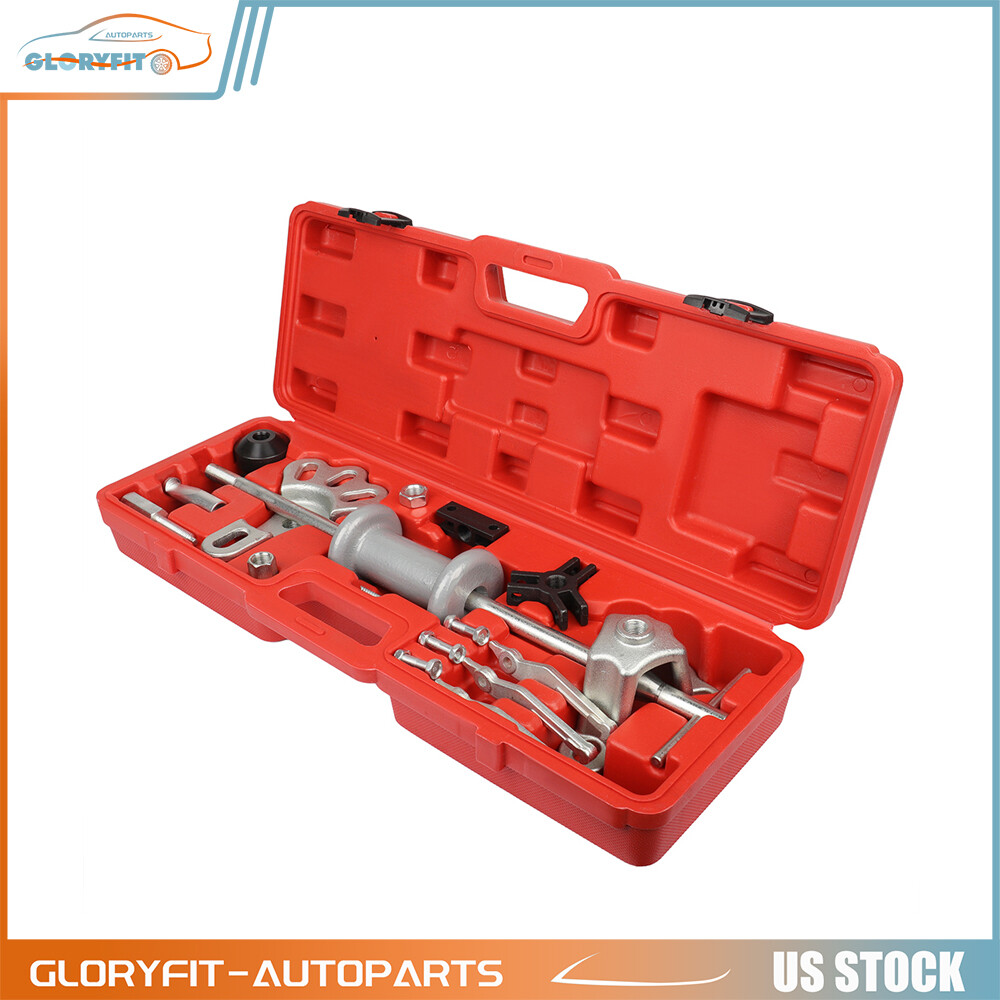 17PCS Slide Hammer Dent Puller Tool Kit Wrench Adapter Axle Bearing Hub Auto Kit