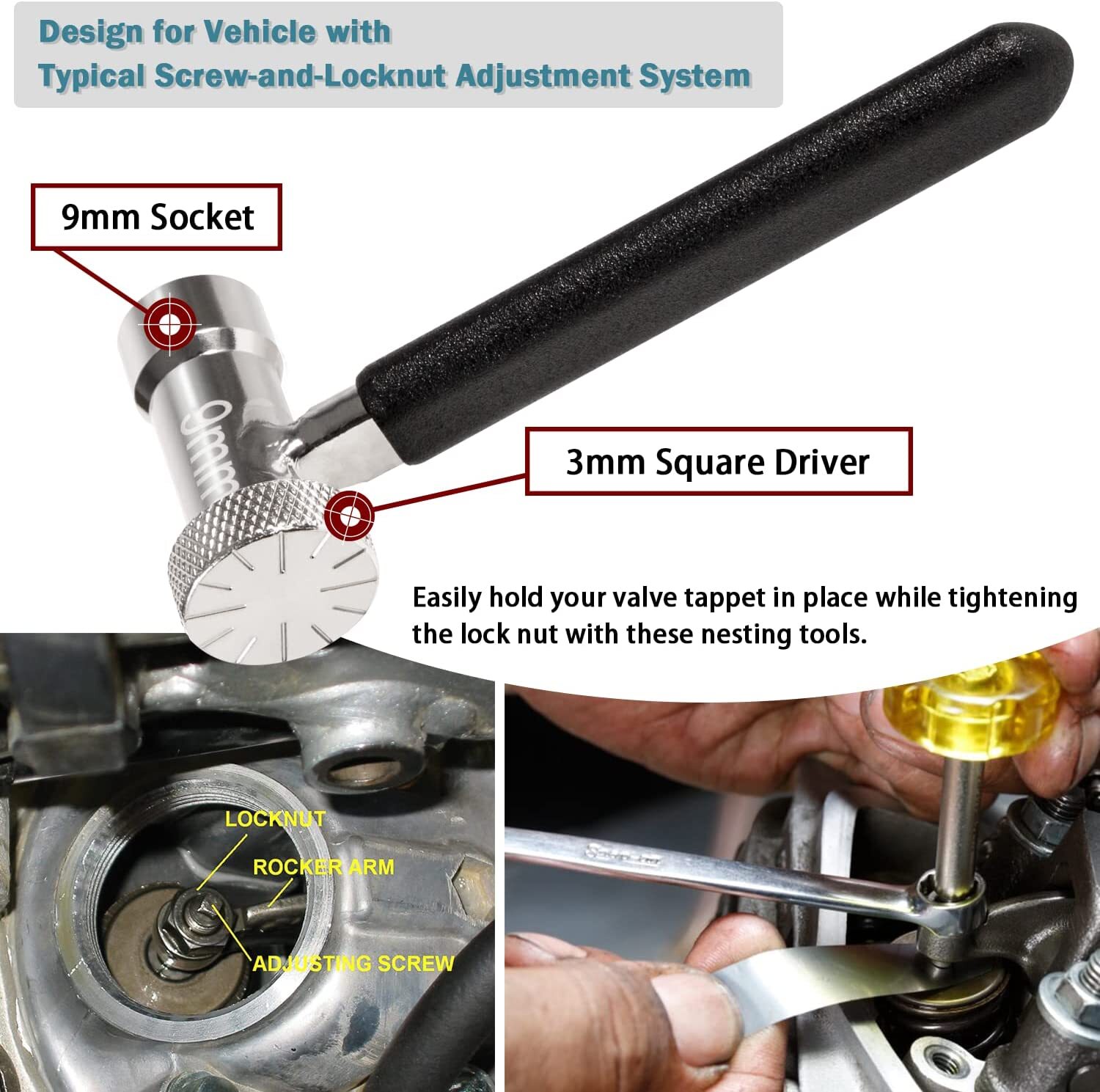 Valve Tappet Engine Adjuster Adjustment Tool for Motorcycles, ATVs & Scooter Gy6