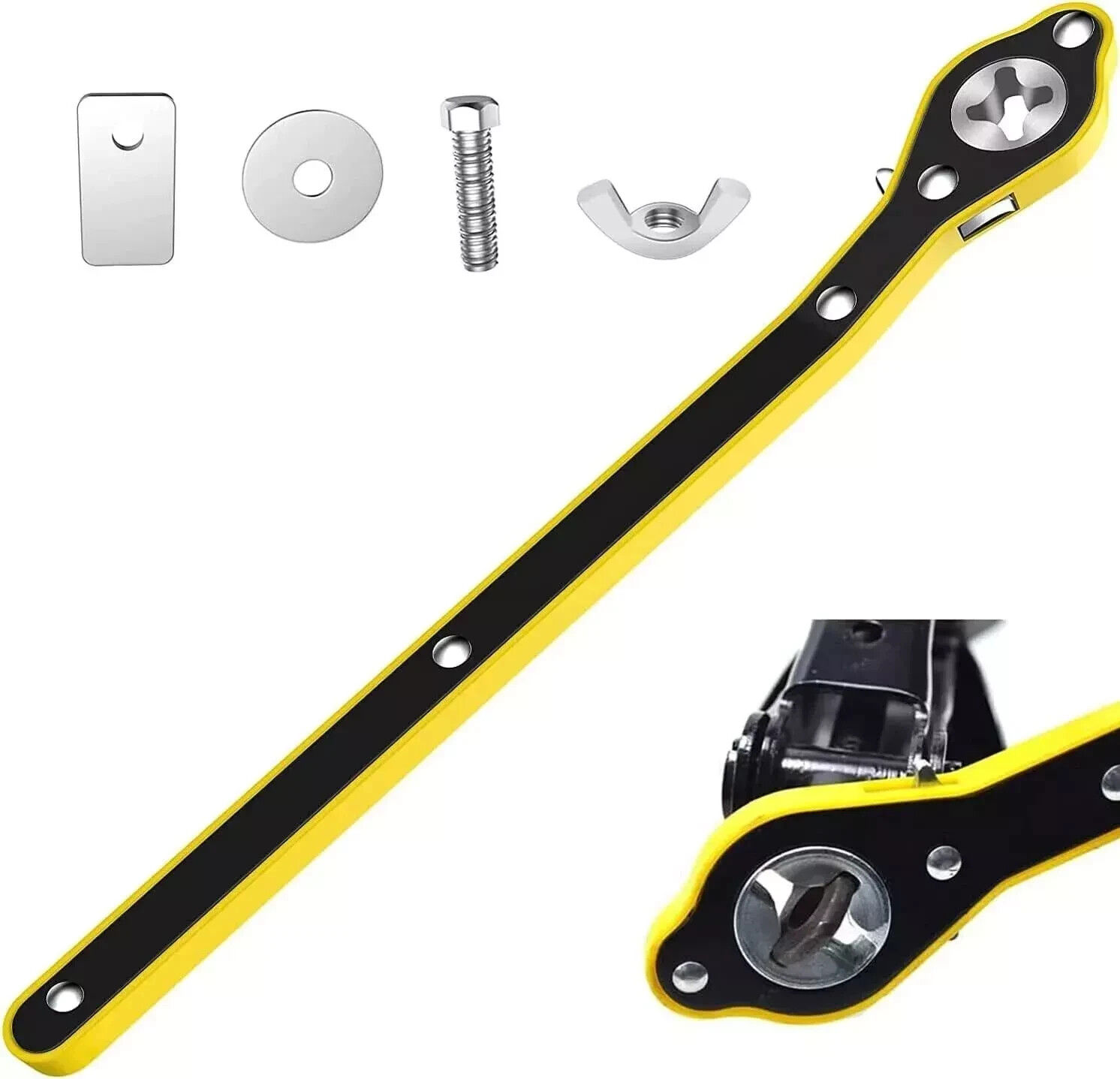 Auto Labor-Saving Car Scissor Jack Ratchet Wrench Garage Tire Wheel Lug Wrench