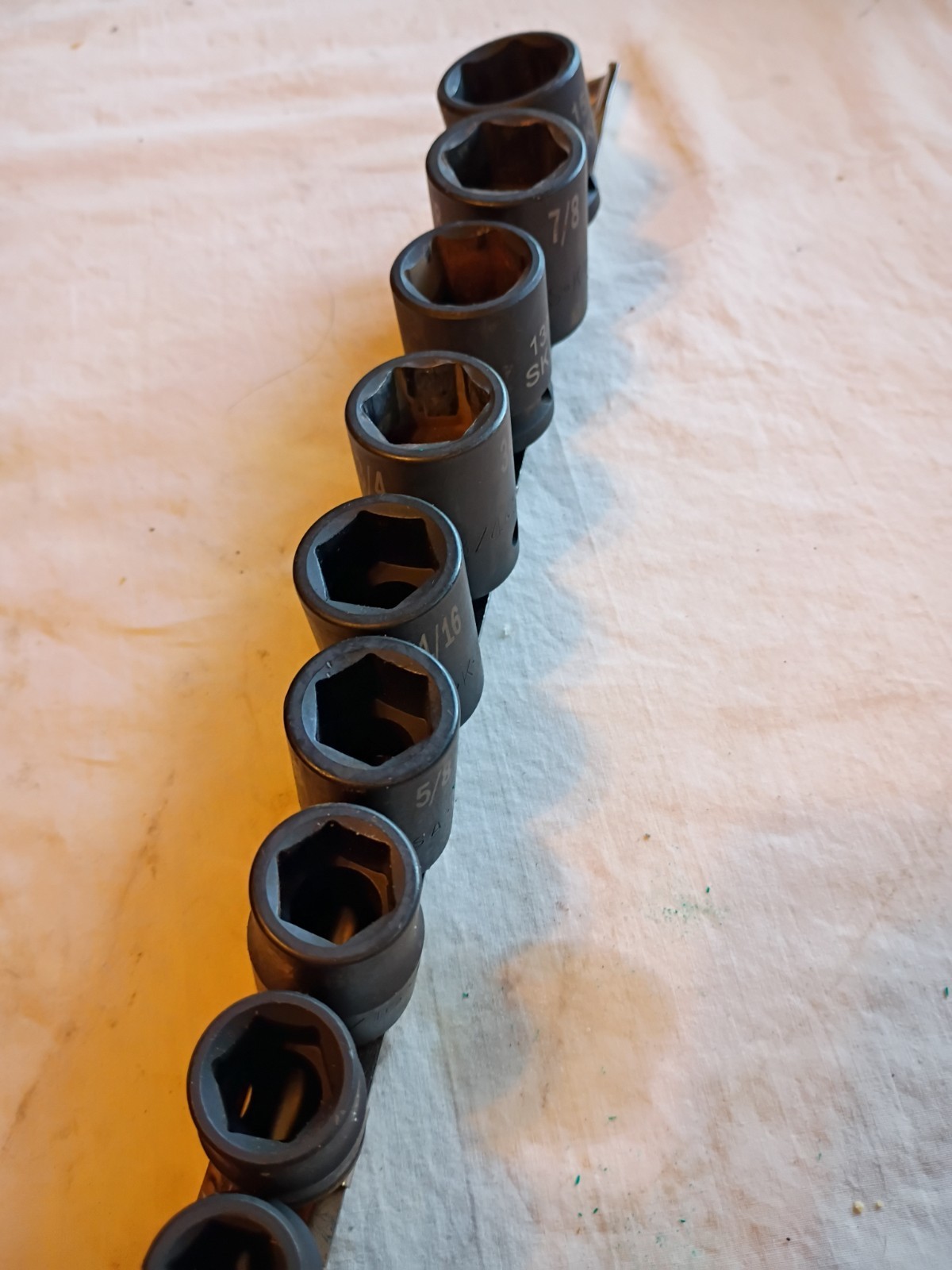 SK 1/2 in. Drive 10 Pc. Impact Sockets SAE. 3/8 To 15/16