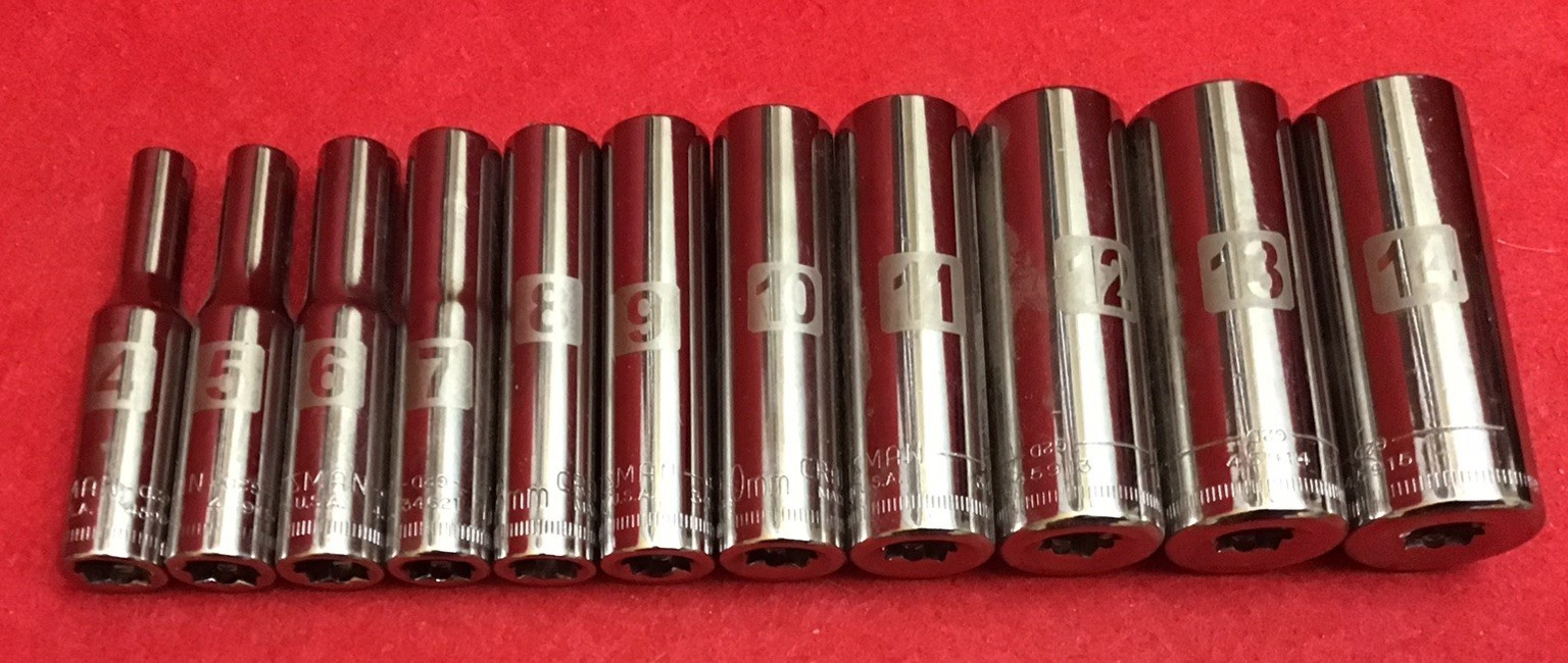 NEW CRAFTSMAN USA 1/4” DR. METRIC DEEPWELL ( 15 PC. ) SOCKET SET 4-14mm