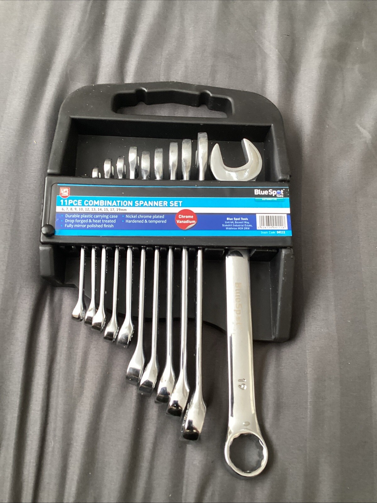 Bluespot 11 Pce Metric Combination Spanner Set Mirror Polished 6 Mm-19 Mm