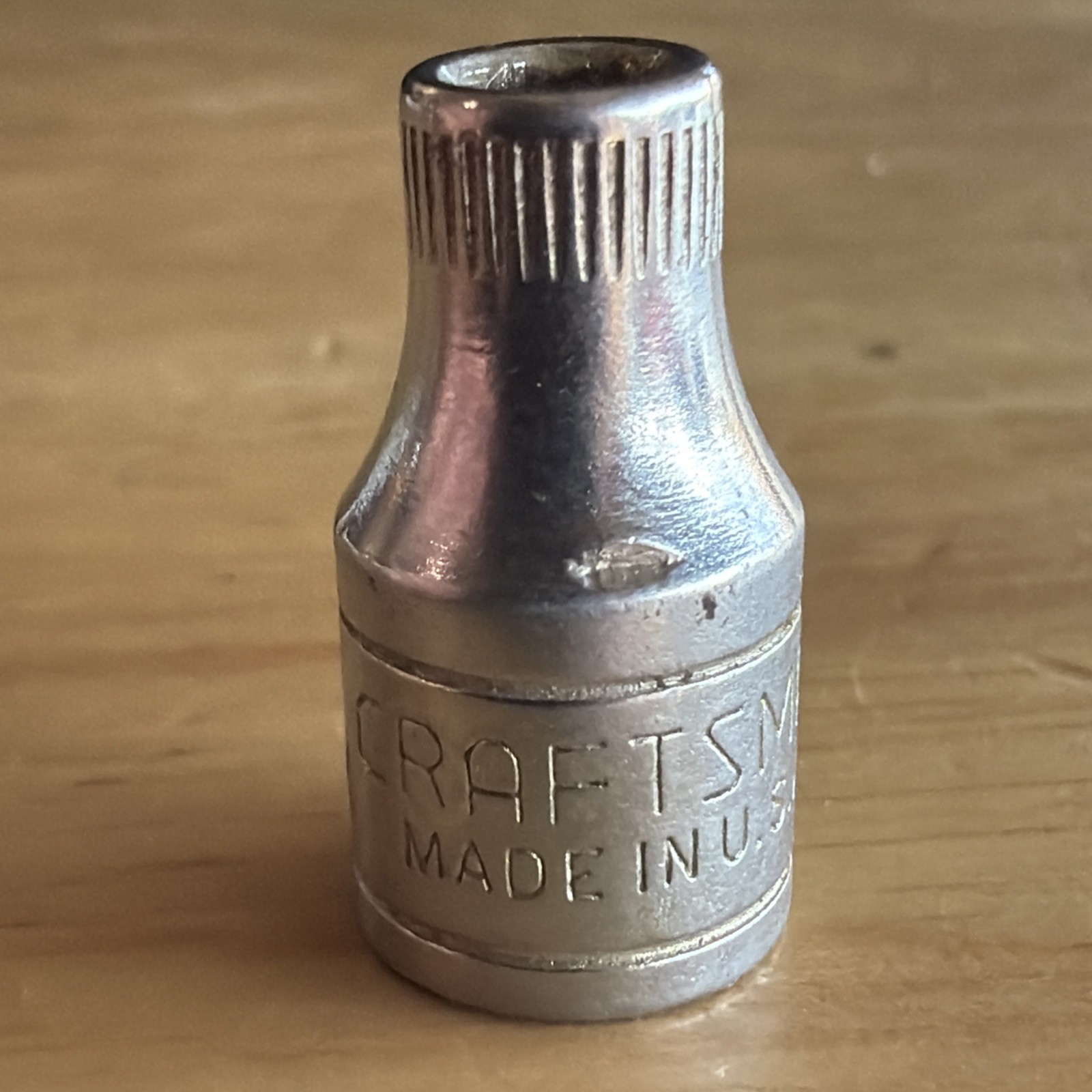 Craftsman 4mm Shallow Socket 1/4″ Drive 6 Point Top Knurl VV Series 43505 USA