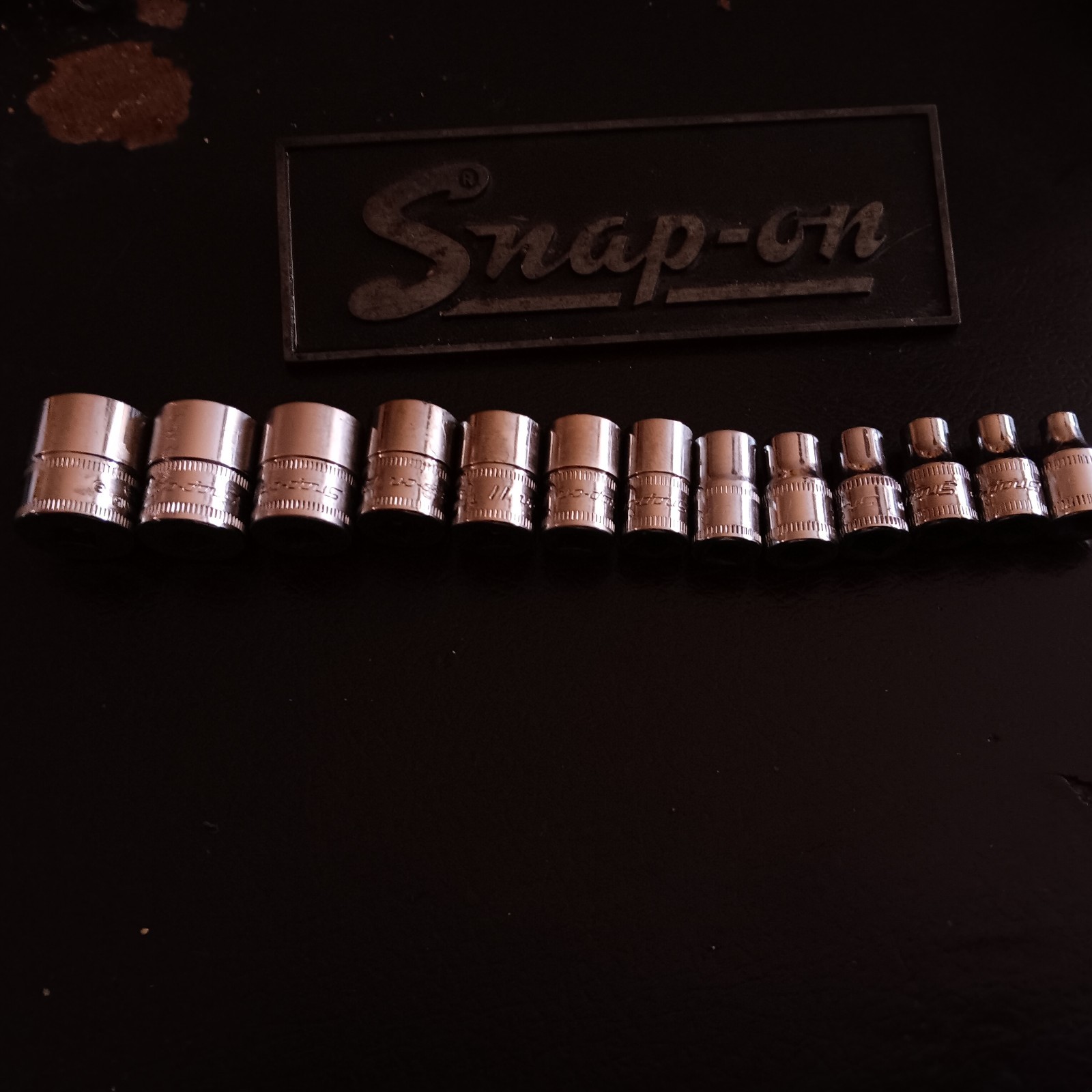 Snap On METRIC Socket Set 1/4″dr 4-15mm (13pcs) VG COND 6pt TMM4-TMM15 #113TMMY