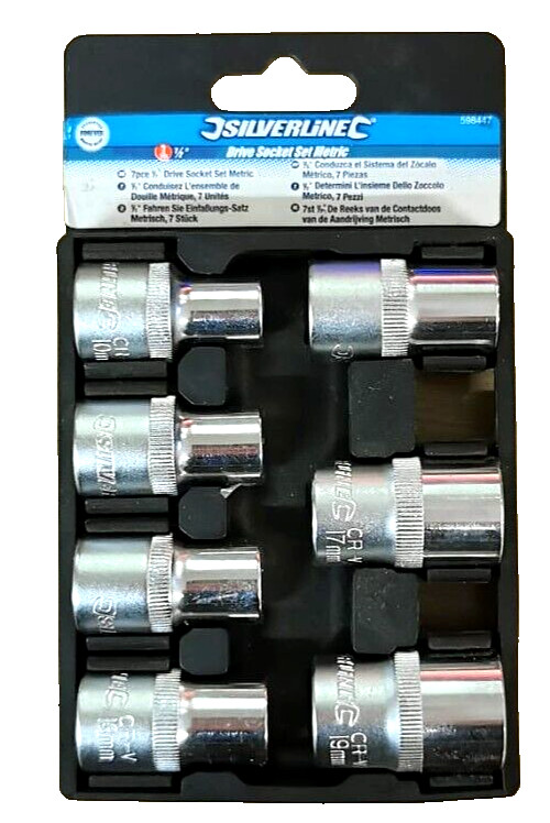 Silverline Socket Set 1/2″ Drive 6pt Metric 7pce
