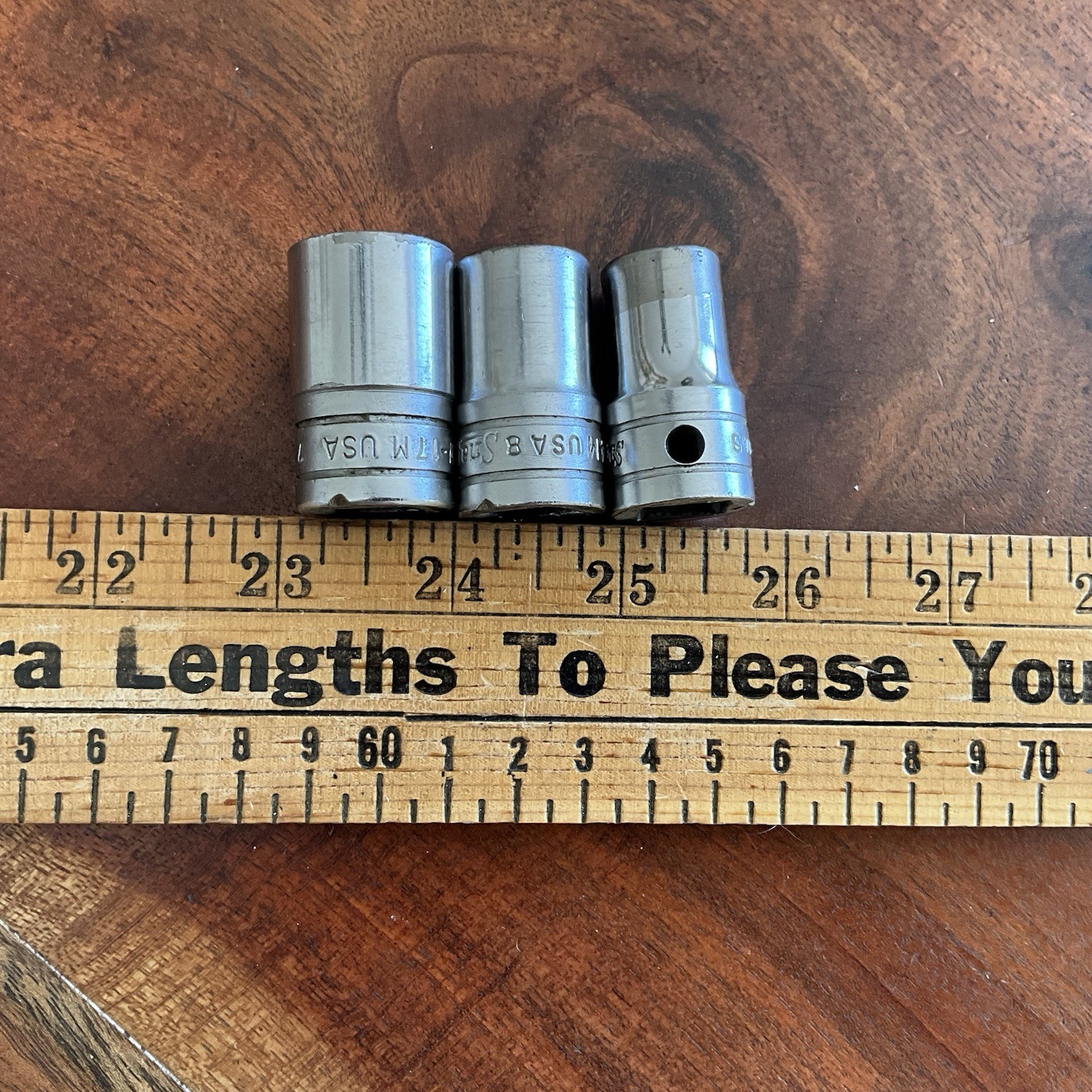 Lot 3 Snap On Sockets 1/2″ Drive USA 17mm 14mm 13mm