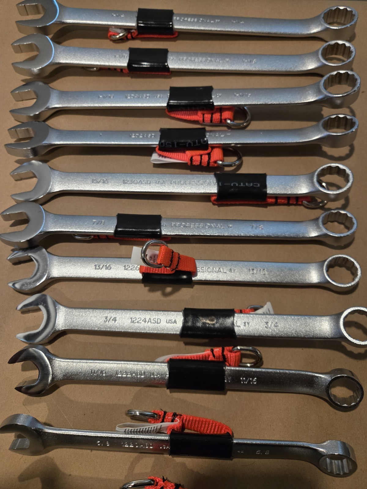 NOS Proto Professional 15PC 5/16″-1-1/4″ 12PT SAE Anti-Slip Combo Wrenchs READ