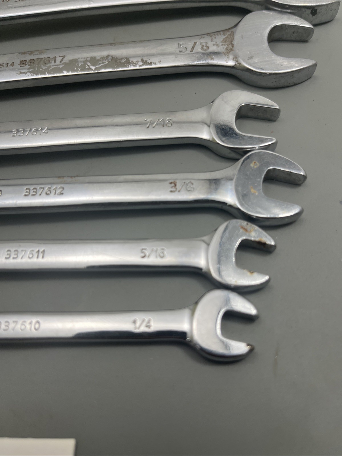 Vintage Kobalt Combo Wrench Set Of 6 SAE 1/4,5/16,3/8,7/16,5/8,3/4”