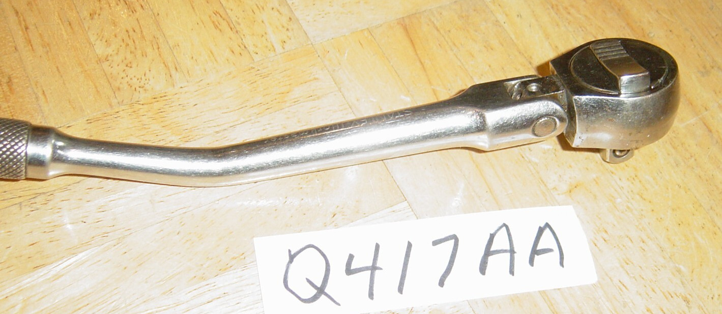 STANLEY TOOLS VINTAGE 3/8 DR. 10-1/2 INCH LONG FLEX BENT-HANDLE RATCHET 86-201S