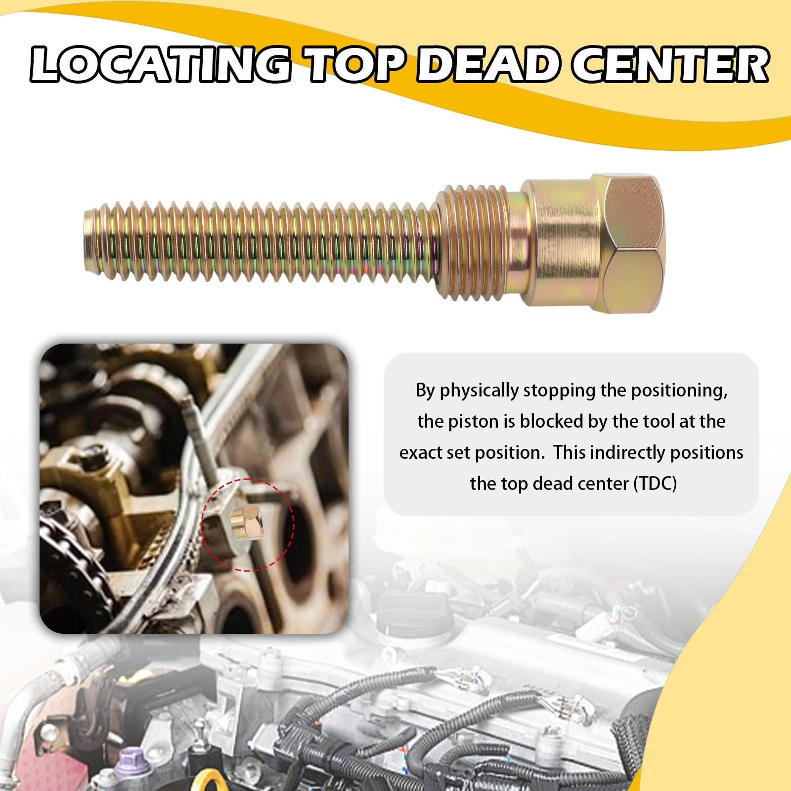 Piston Stop Tool Screw,Sturdy 66792 2.52*0.39*0.39 inch, Colored Galvanized