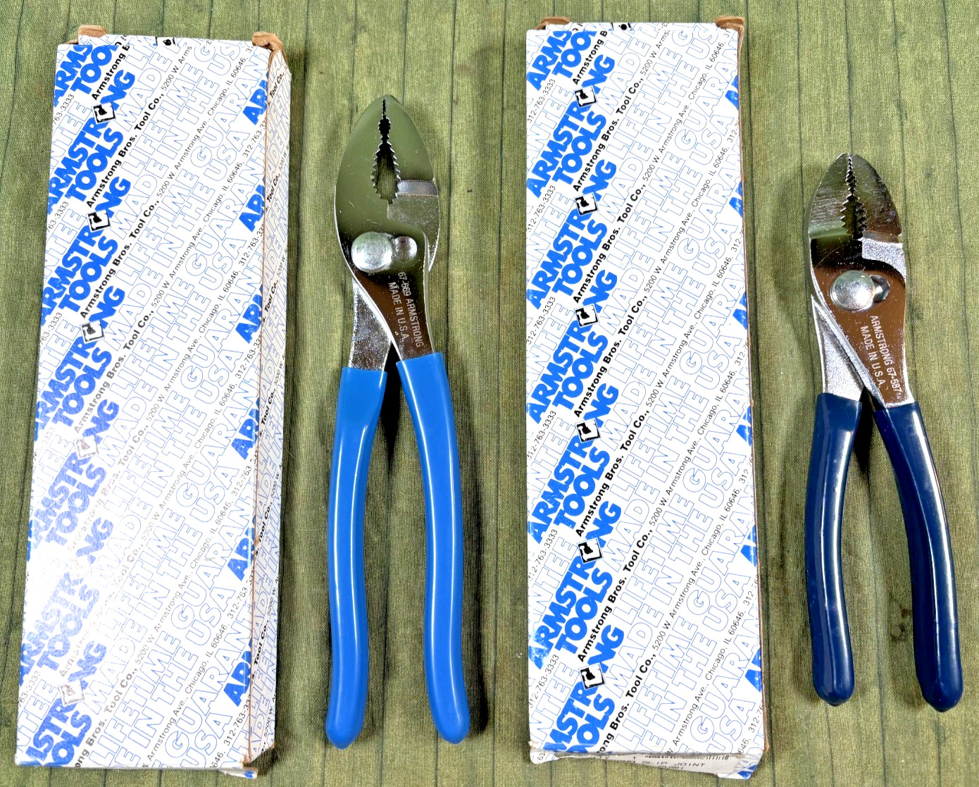 (2) Armstrong U.S.A. Slip Joint Pliers – No. 67-687 (6-1/2″) & No. 67-669 (8″)