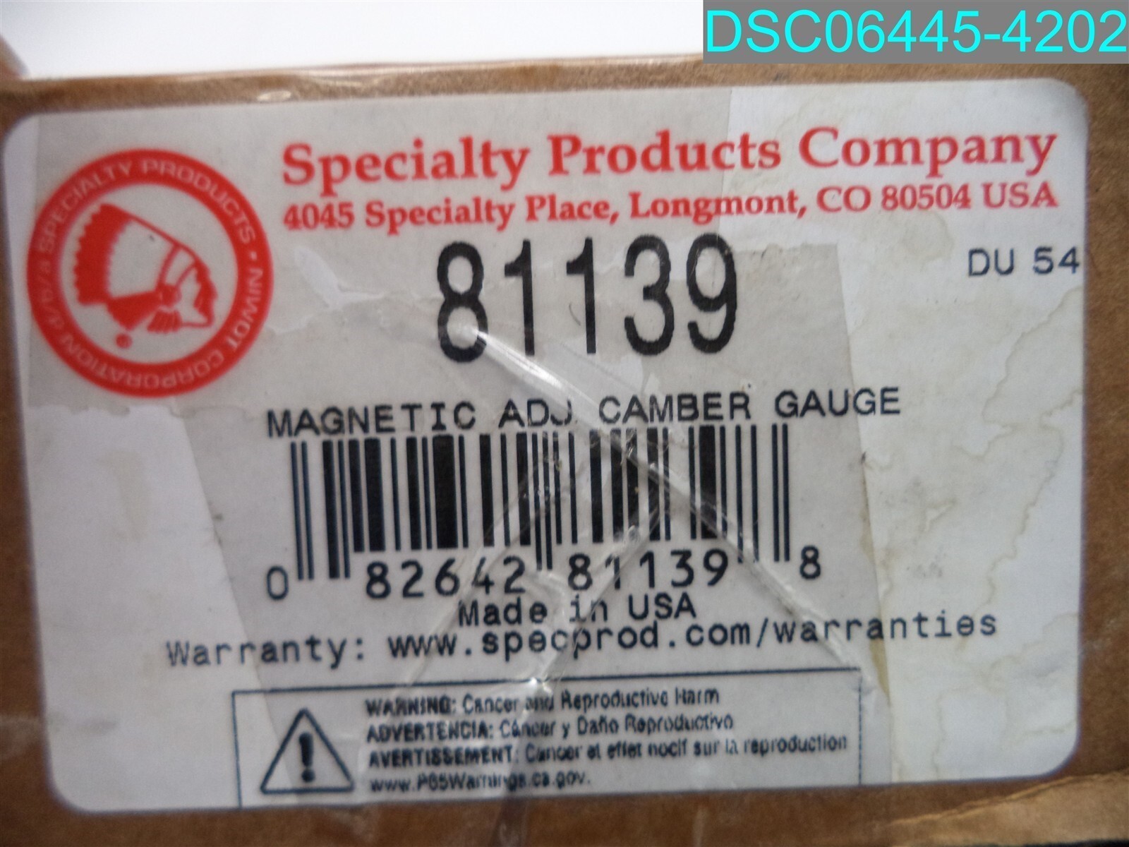 Specialty Products Magnetic Camber Gauge 81139 082642811398