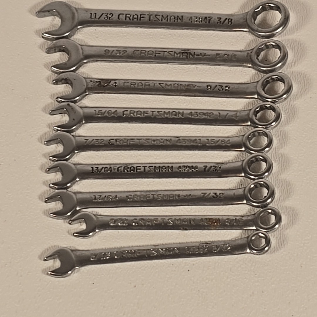 Craftsman 9 Pieces Midget Ignition Wrench Lot SAE