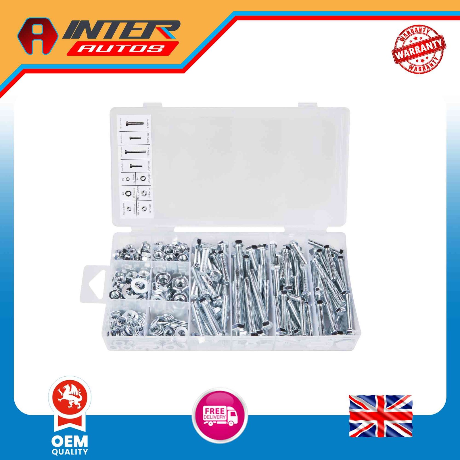Blue Spot Tools 460 PCE Assorted Nut, Washer And Bolt Set