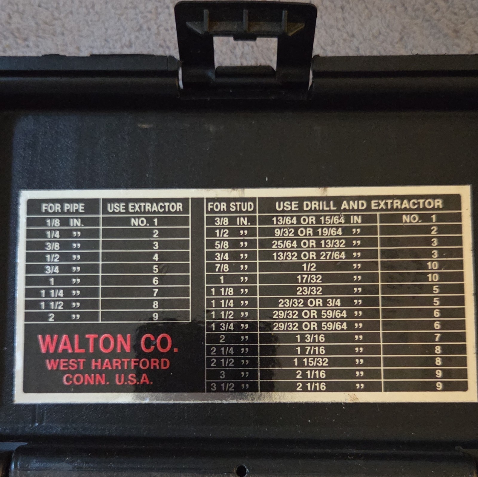 Walton REPS Pipe, Stud, and Screw Extractor Set