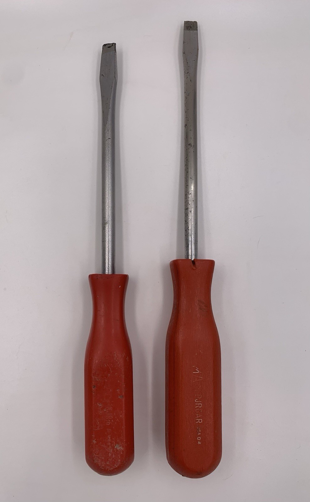 MAC TOOLS 2pc SCREWDRIVERS -RED- HARD HANDLES *USA* #PJR6AR, and #PJR6A