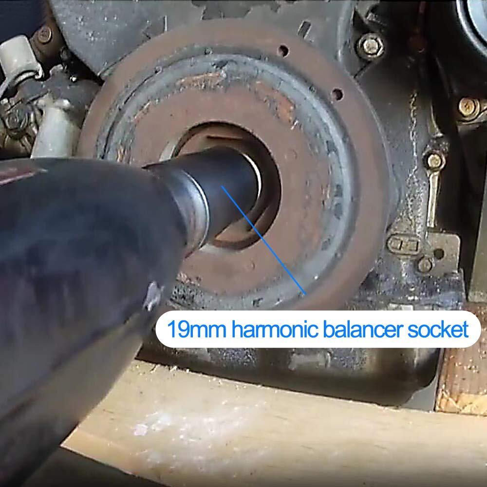 19mm Harmonic Balancer Socket 77080 & 50mm Crank Pulley Wrench for Honda Acura