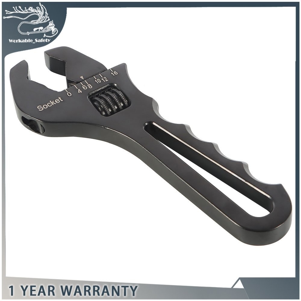 3AN-16AN Black Adjustable Wrench Aluminum Tool Spanner for Hose End Fitting