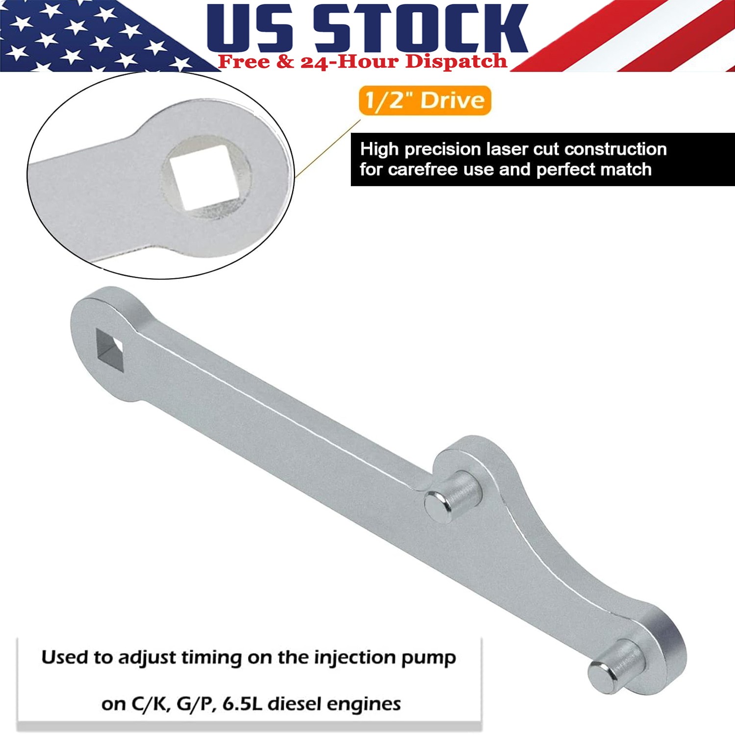 6.5L Diesel Injection Pump Adjusting Wrench for Diesel Engines 6.5L (1/2″ Drive)