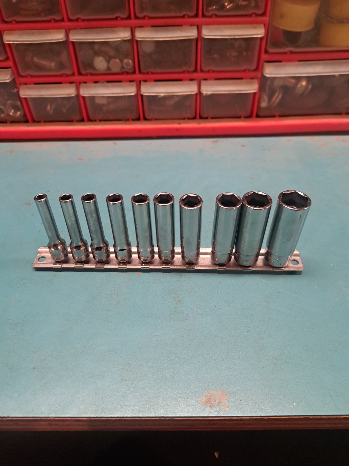 Snap On 110stmy 1/4 drive 10 Pc sae deep 6 point socket set like new