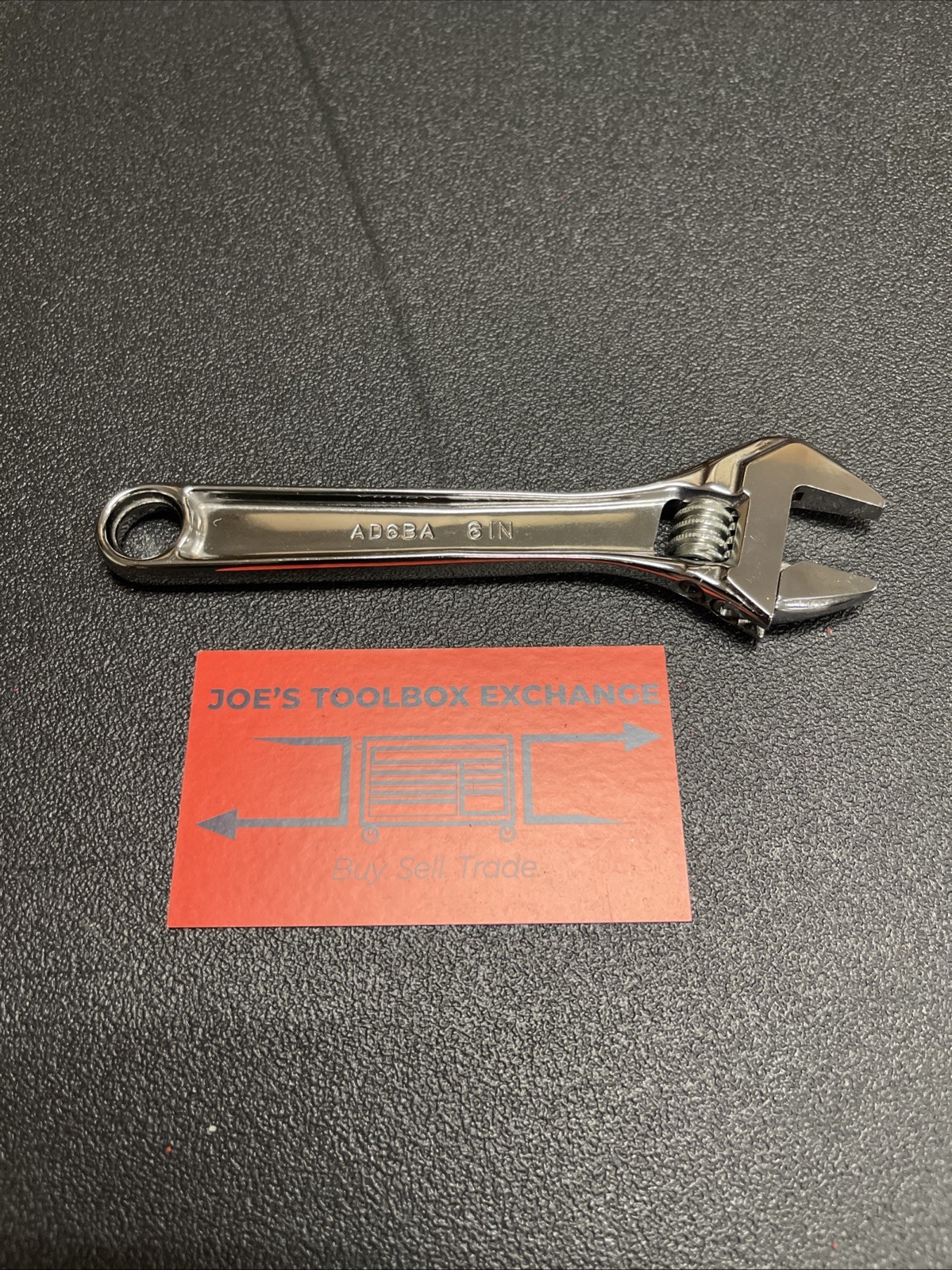 Snap-on Tools 6″ Length Chrome Smooth Jaw Adjustable Wrench AD6BA