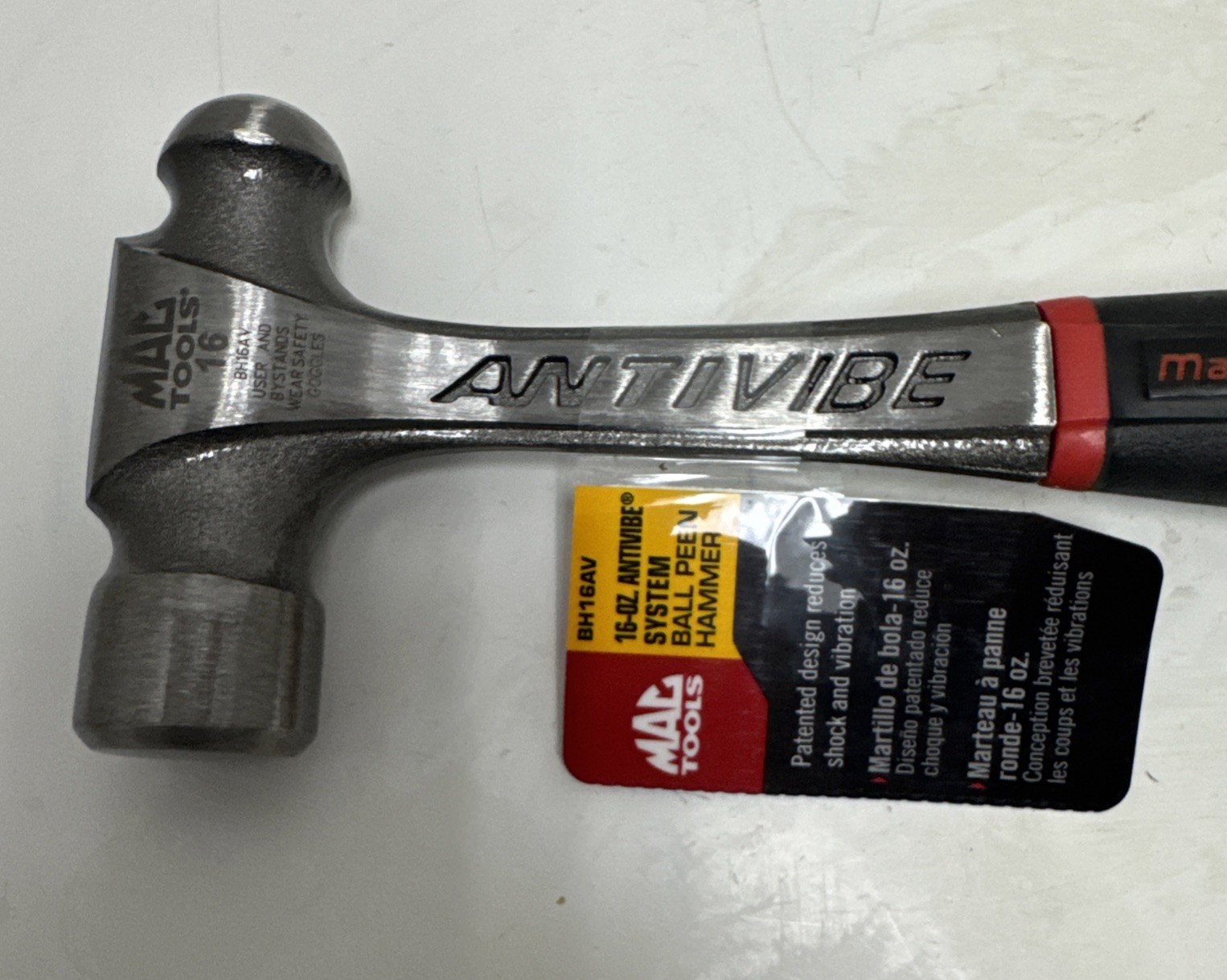 Mac Tools Heavy Hitter AntiVibe System Ball Peen Hammer Model BH16AV Brand New