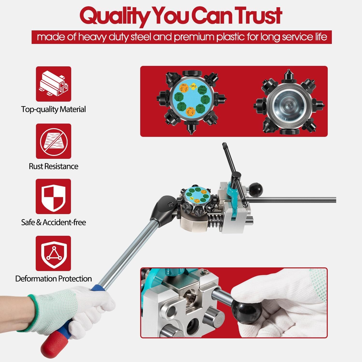 Brake Line Flaring Tool Kit 45° Single, Bubble, Double Flare Tool For Hard Line