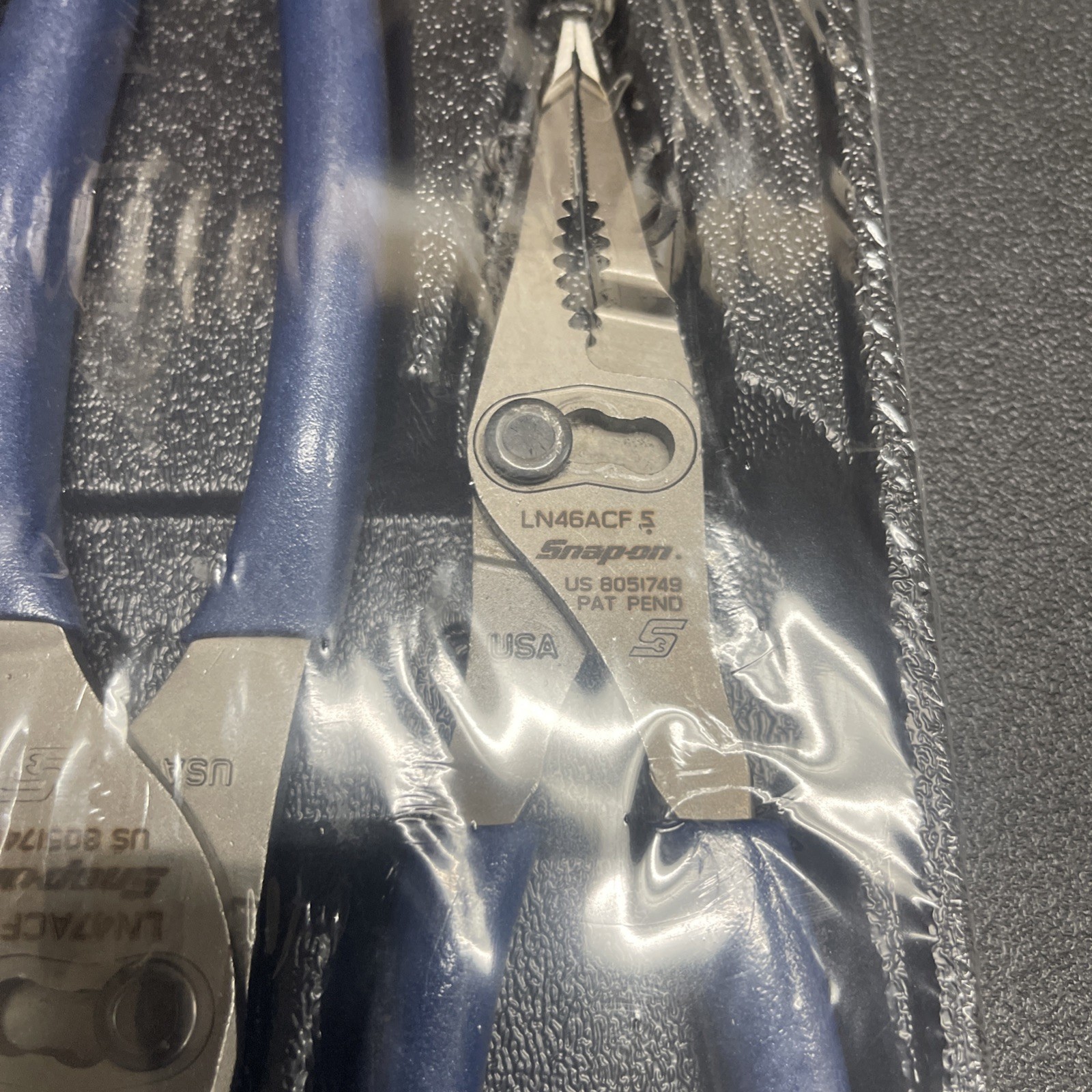 Snap-On Tools POWER BLUE 3pc Soft Long Nose Slip Joint Pliers Set PL3LNSJCFMB