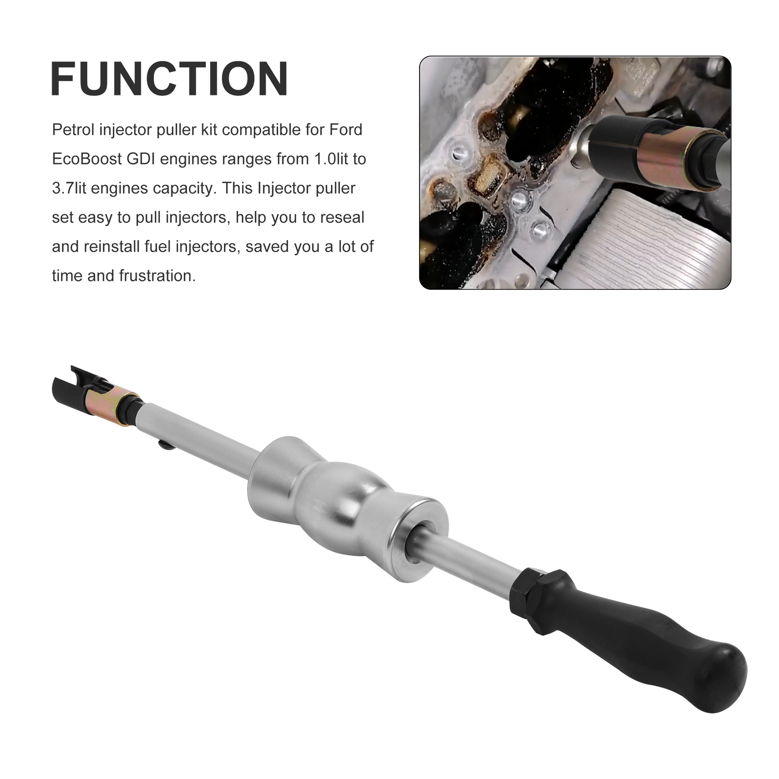 Petrol Injector Puller Tool Kit for FORD EcoBoost GDI Engines w/ Thread M10x1.5