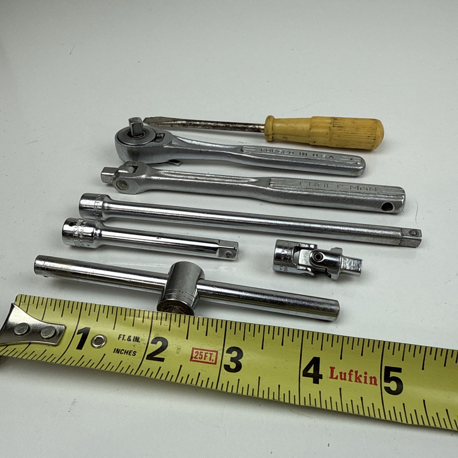 Vintage Craftsman 1/4″ Drive 16pc SAE Socket Set Metal Case =V= & VV Made in USA