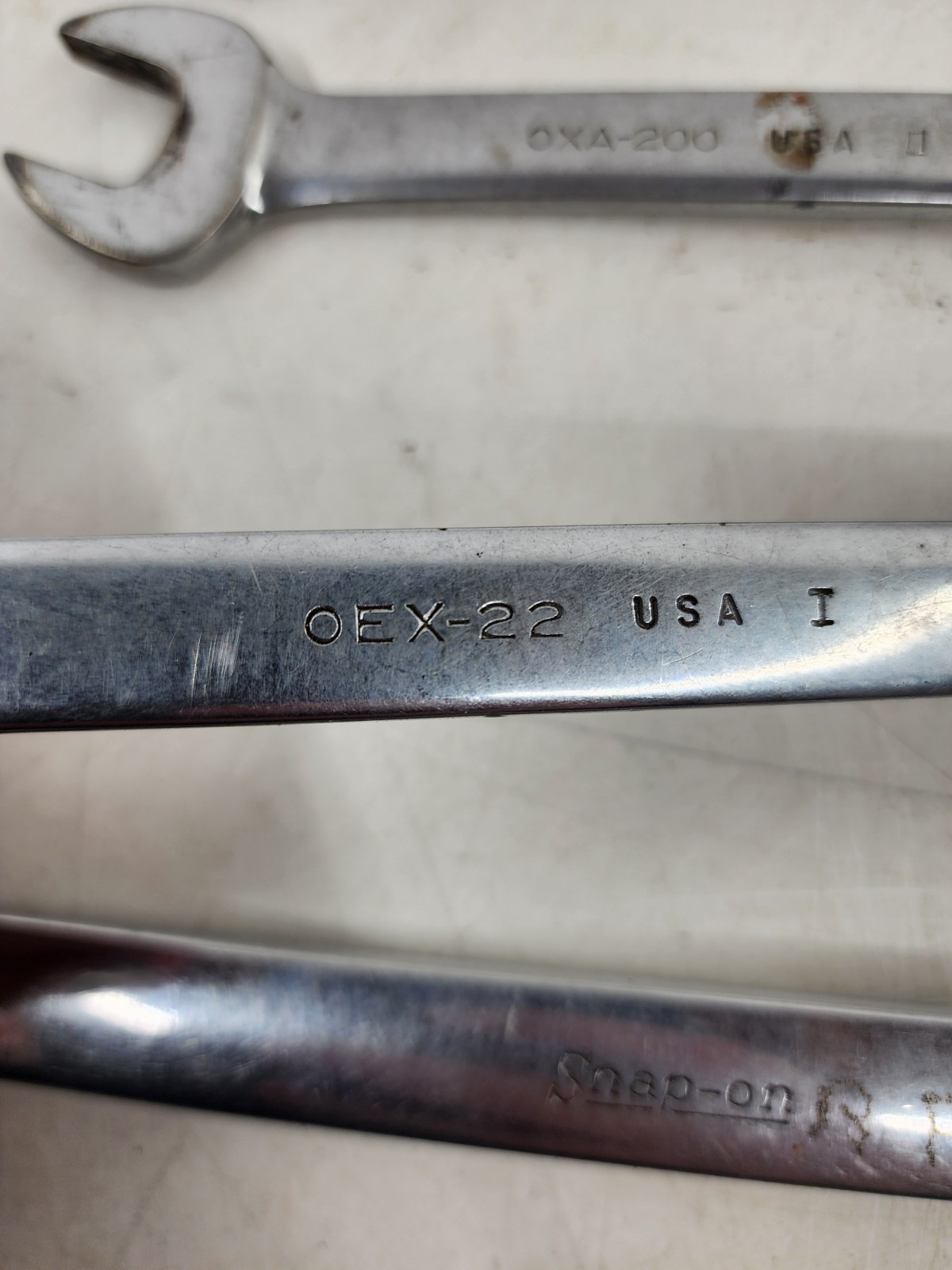Vintage Snap-On Combination 6-Piece Wrench Set 12-Point & 6 Point USA Chrome