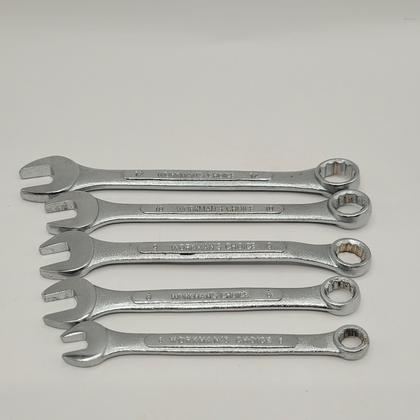 5 – Metric Workman’s Choice 12pt combination wrenches 12 10 9 8 6 Taiwan