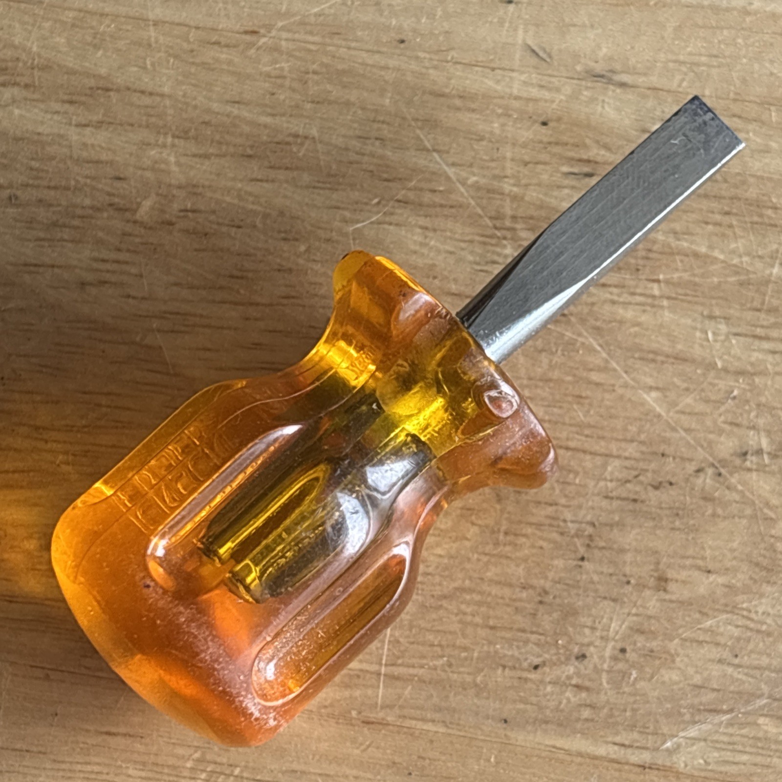 Jensen Tools 1/4″ Flat Slotted Stubby Short Screwdrvier Orange 36B141 USA