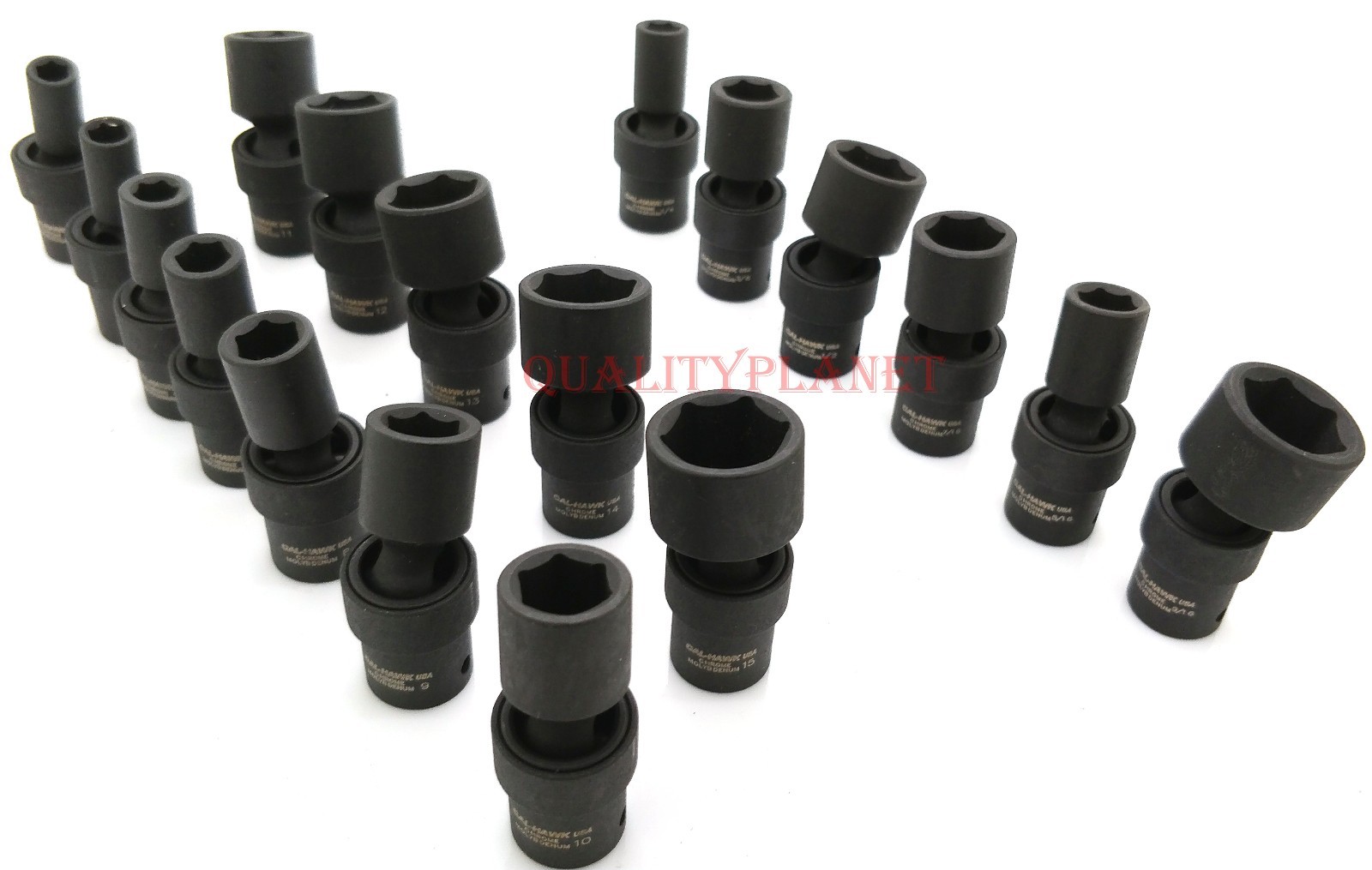 18pc 1/4″ Drive Universal Ball Swivel Impact Socket Set SAE & METRIC