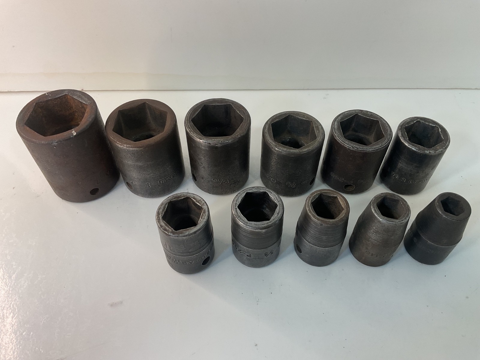 Snap On Tools Vintage 1/2″ Drive Impact Socket Set 6 Point Mixed 11 Pieces