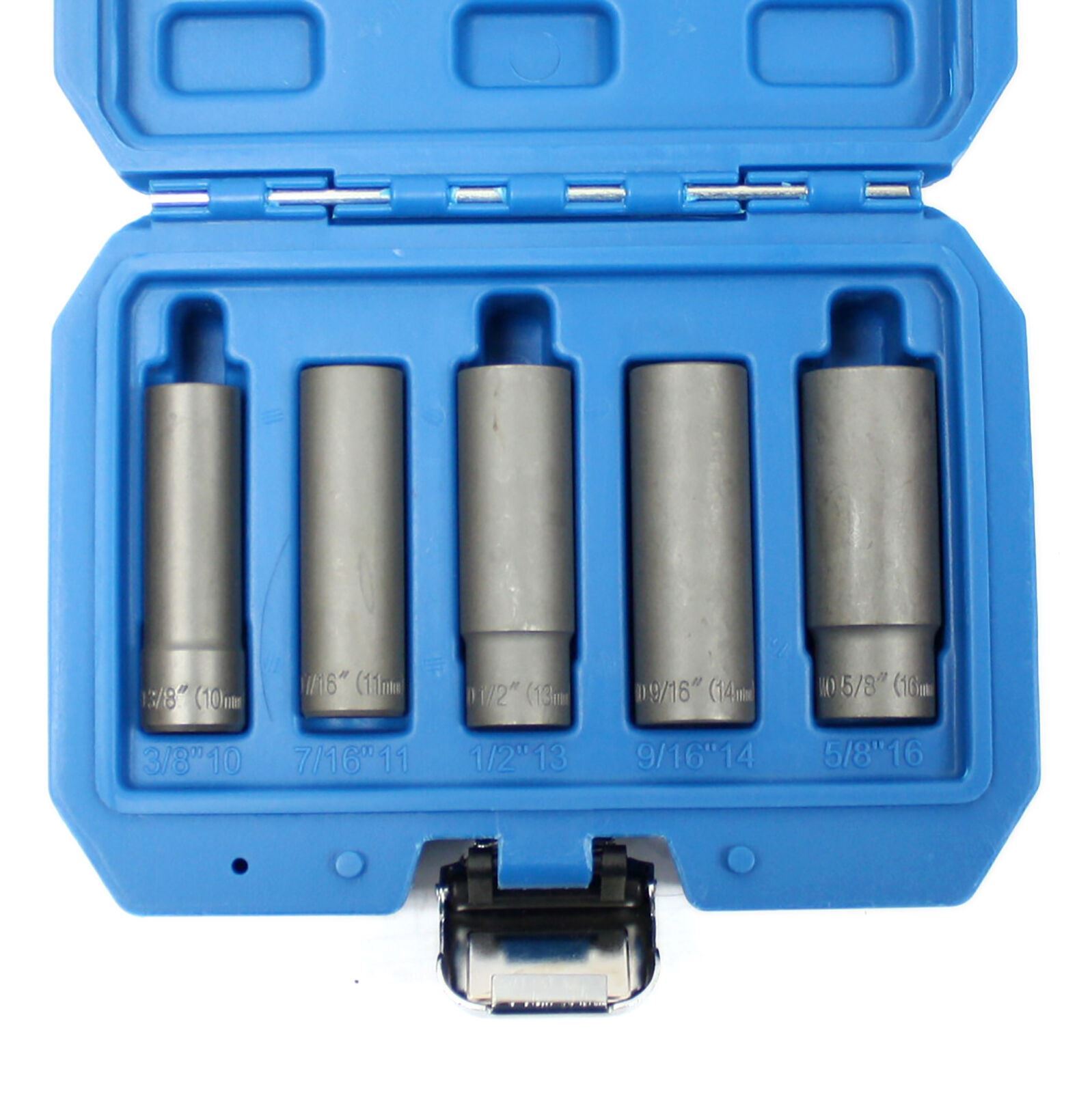 5pc SAE Metric Long Damaged Nut Bolt Remover Extractor Twist Socket Set 10-16mm