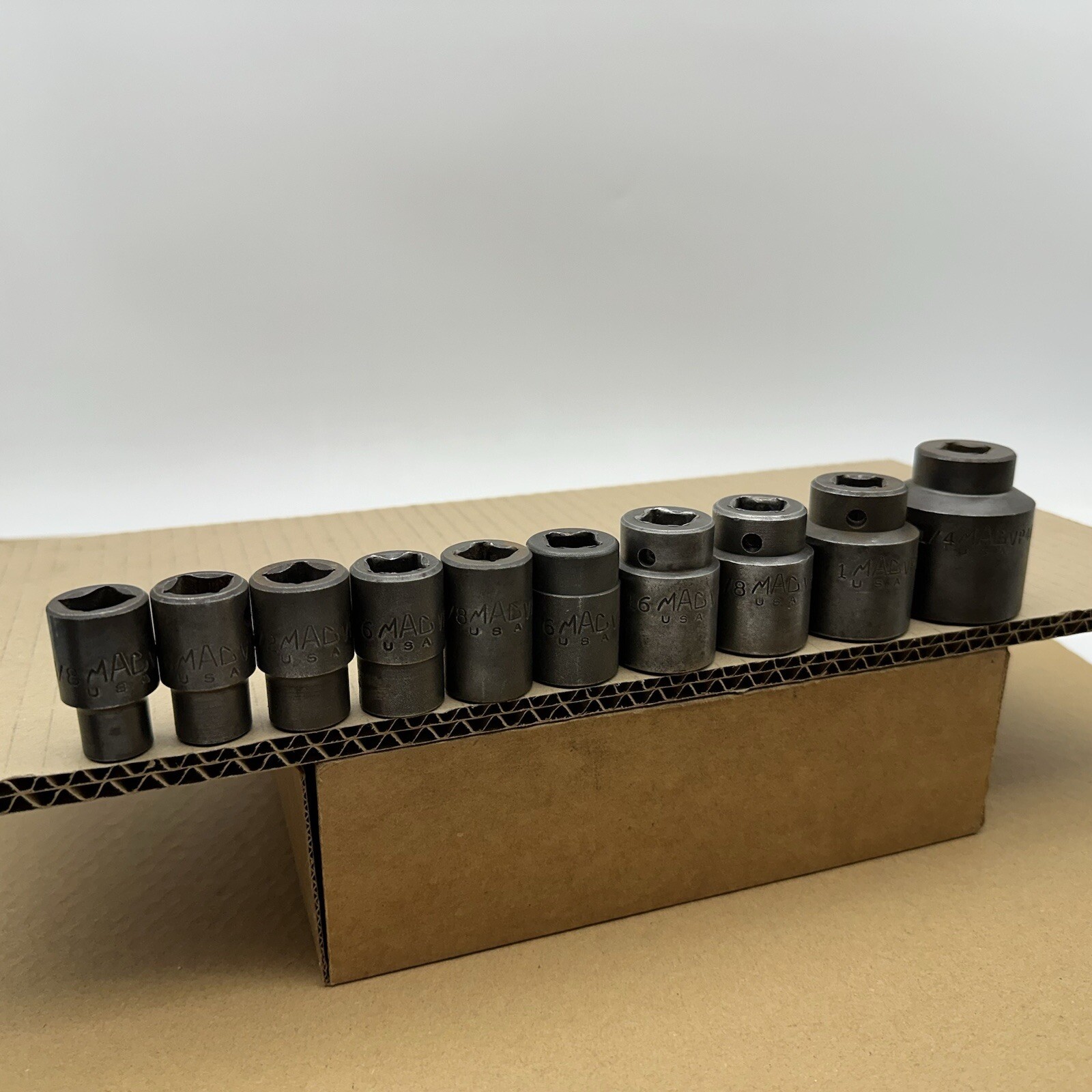 10 Pc MAC TOOLS VP 1/2″ DRIVE 6 PT SHALLOW IMPACT SOCKET Set 3/8″- 1-1/4″