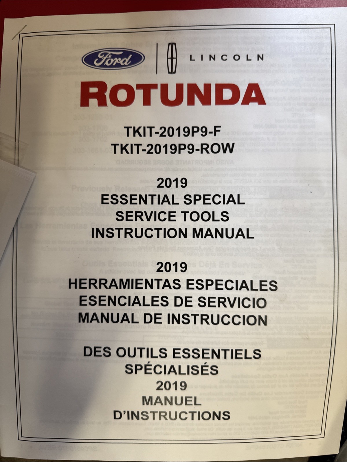 TKIT-2019P9-F Ford Rotunda 7.3L 6.7L engine tool kit F350 (no RTV guards)