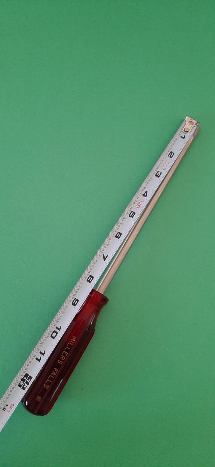 NOS NEW Millers Falls #4 USA No. 850-8 Phillips Head Screwdriver Clear Red E8