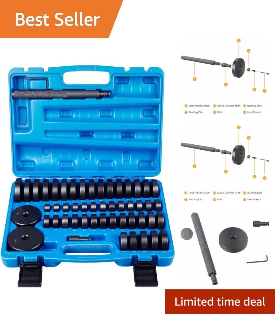Universal Bushing Driver Tool Kit – 52 Discs for Efficient Bearing Replacement