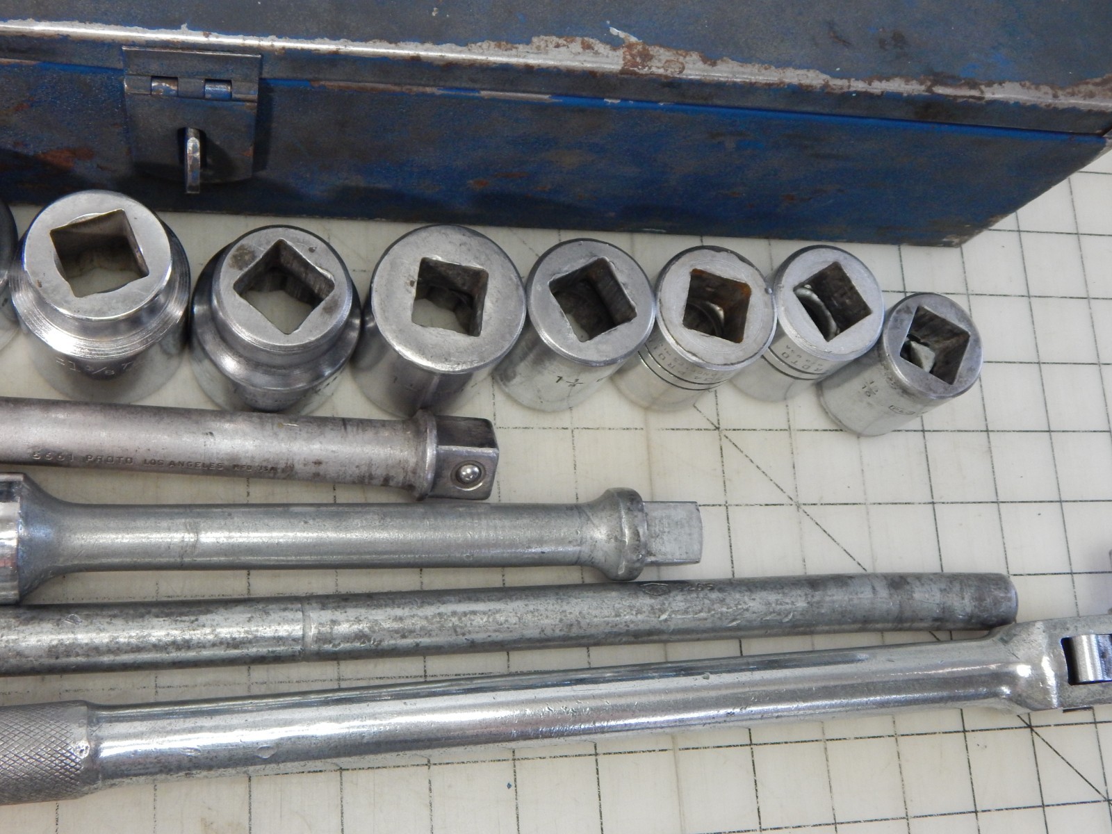 P&C PROTO PLUMB Socket Set 3/4″ Dr. 12pt. Ratchet Metal Box breaker 16pc.