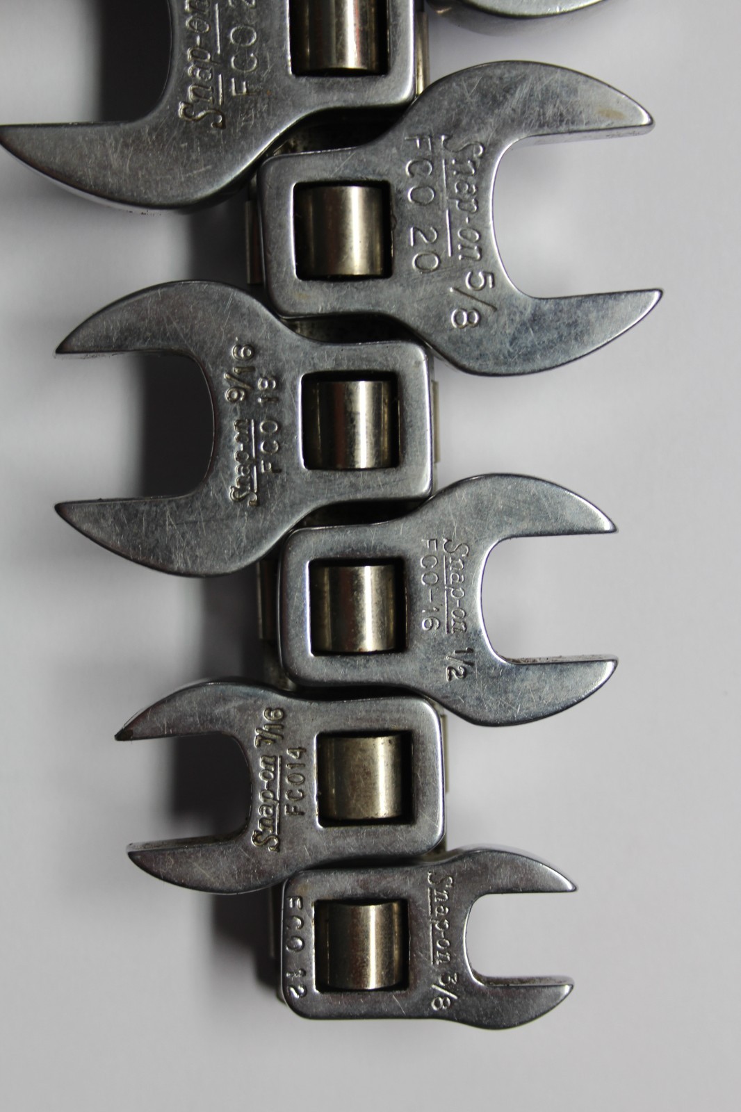 SNAP-ON TOOLS 9pc 3/8″ Drive SAE Open-End Crowfoot Wrench Set 7/8″-3/8″ USA