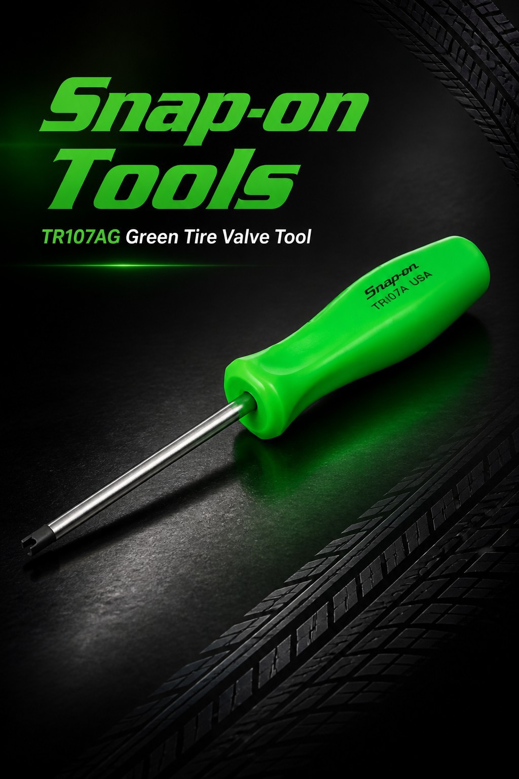 Snap on tools Pocket Tire Valve Tool Green TR107AG With pocket CLIP 6 1/4″ long!