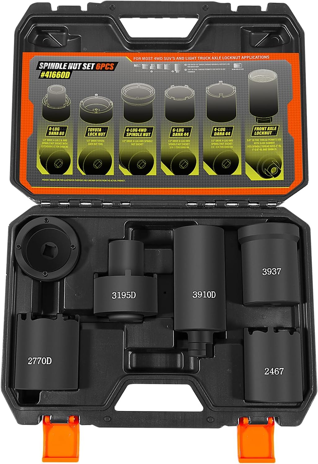 41660D 4WD Axle Hub Lock Nut Socket Remover Puller 1/2” Drive for Ford-6 Pack