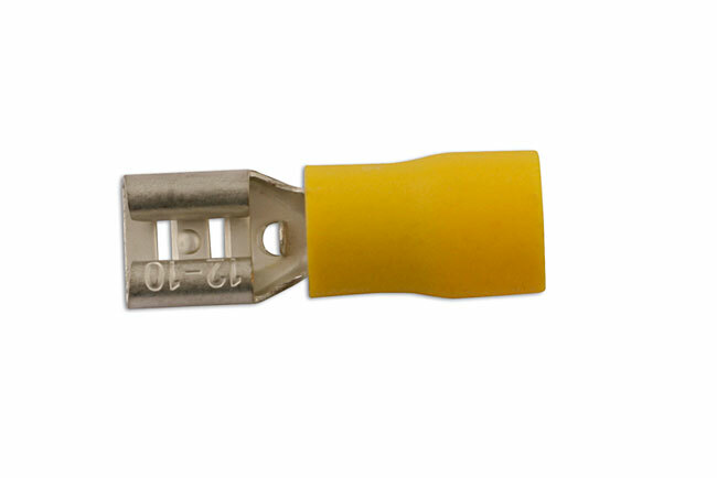 Connect 30212 Yellow Female Fully Ins. Push-On 6.3mm Pk 100
