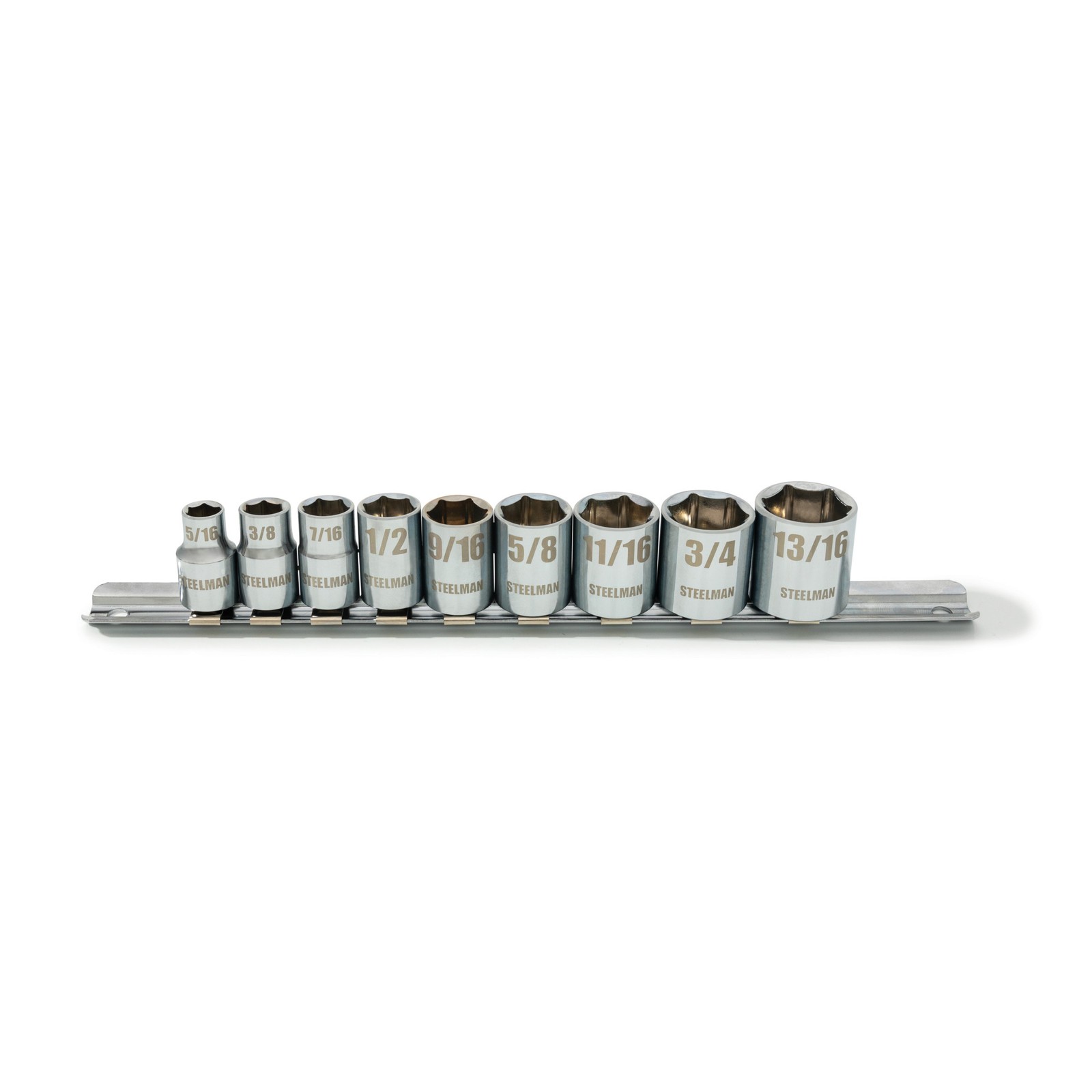 Steelman 3/8 in. Drive 6 Point SAE 9 Piece Socket Set 78532