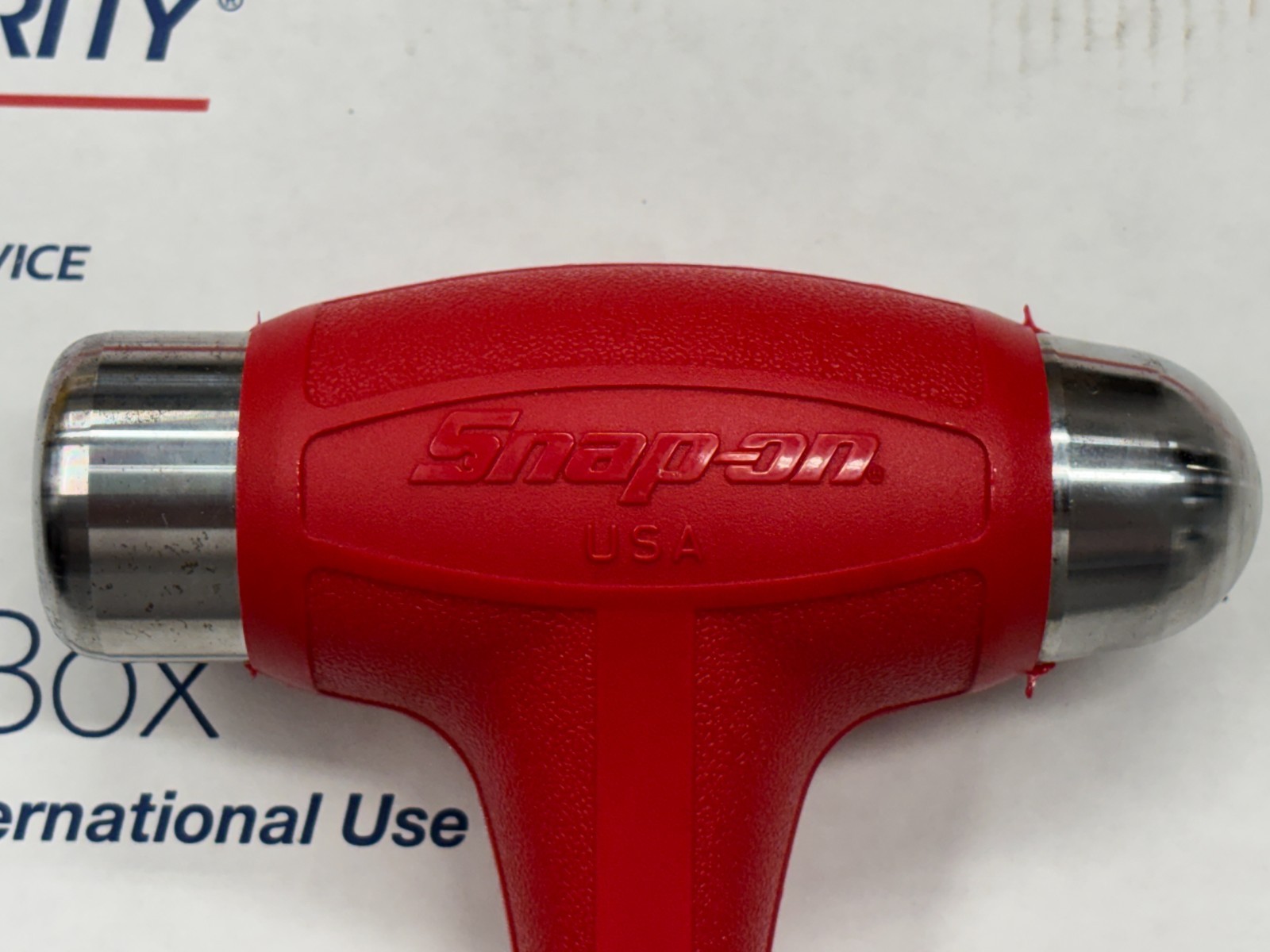 Brand New Snap-on Ball Peen 24oz RED Soft Grip Dead Blow Hammer HBBD24