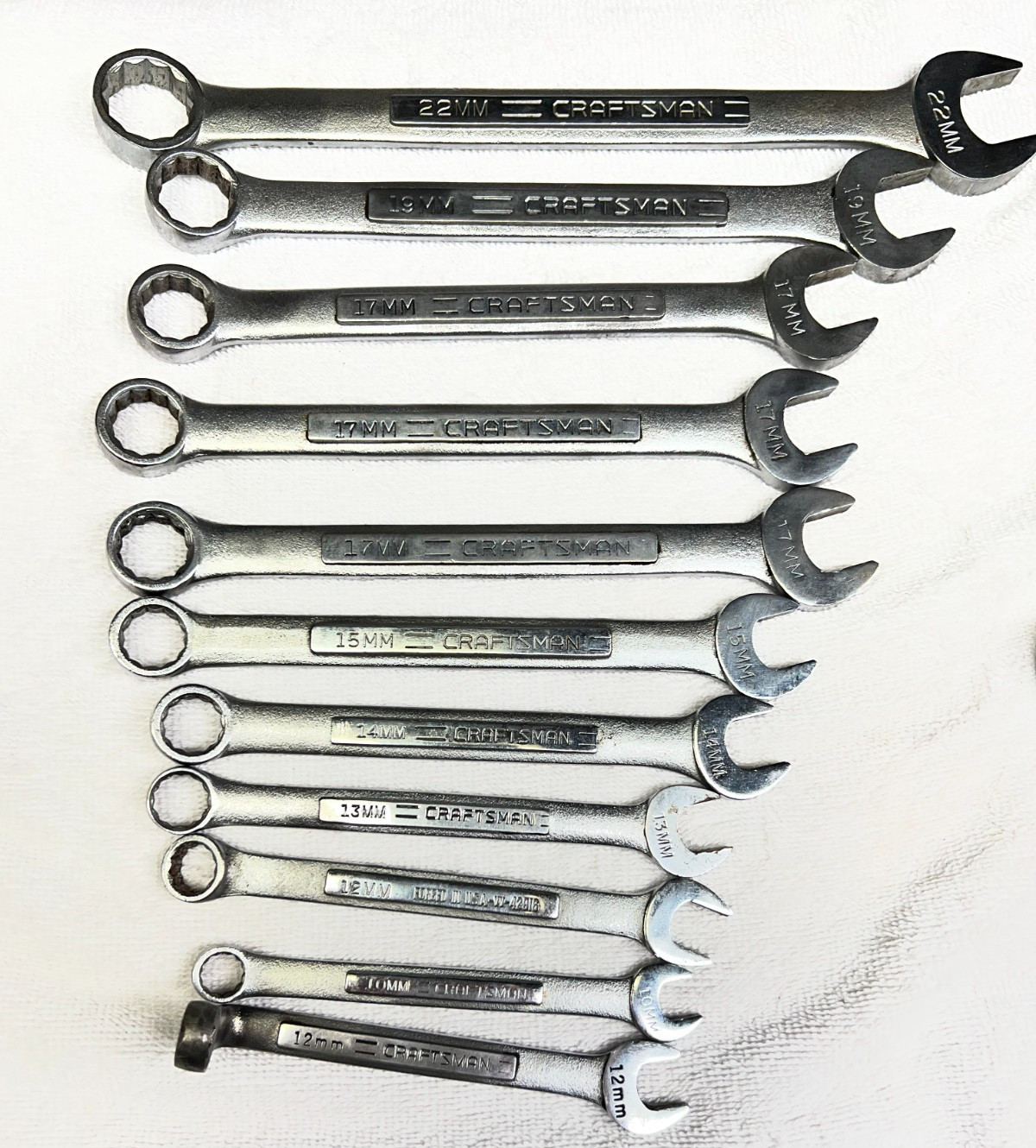Craftsman V series Combination Wrenches Metric Lot of 11 USA made