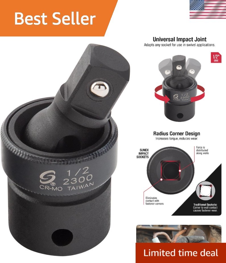 1/2″ Drive Universal Impact Joint – Radius Corner Design, ANSI Compliant