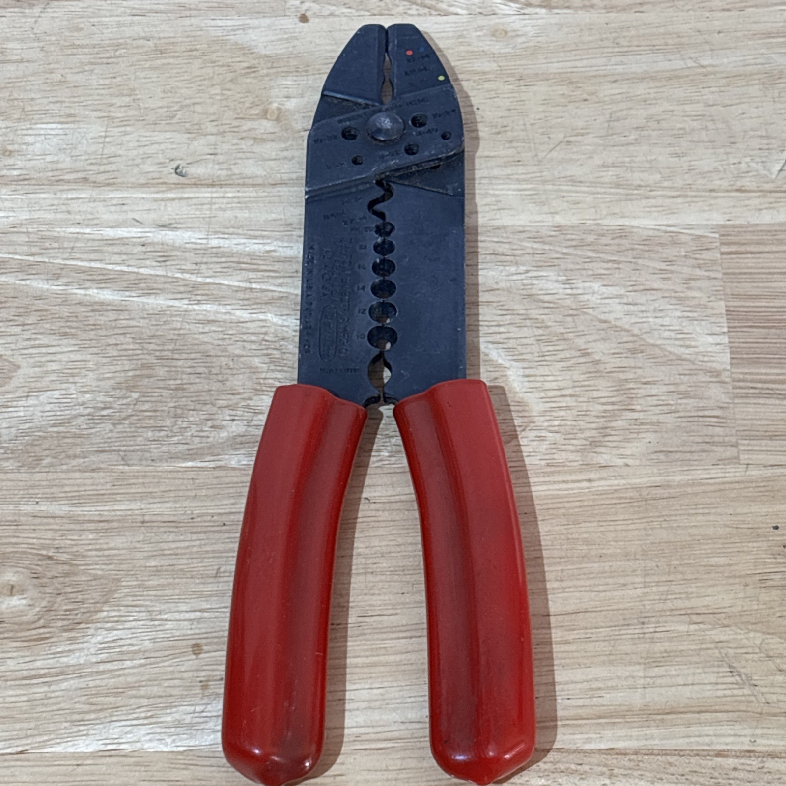 Dayton 8″ Wire Cable Stripper Cutter Crimper Pliers Red Handle 4x136a Vtg USA
